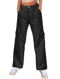 ANRABESSWomen'sCargoPantsHighWaistedBaggyMultiplePocketsCasualTrendyFashionRelaxedFitY2K Trousers