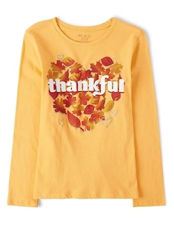 Girls' Long Sleeve Fall Graphic T-Shirt