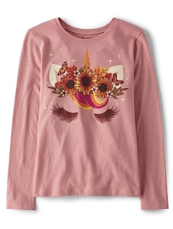 Girls' Long Sleeve Fall Graphic T-Shirt