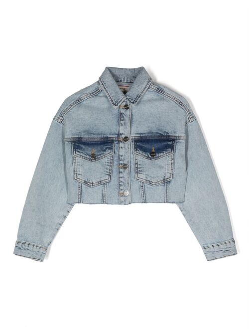 Pinko Kids cropped denim jacket