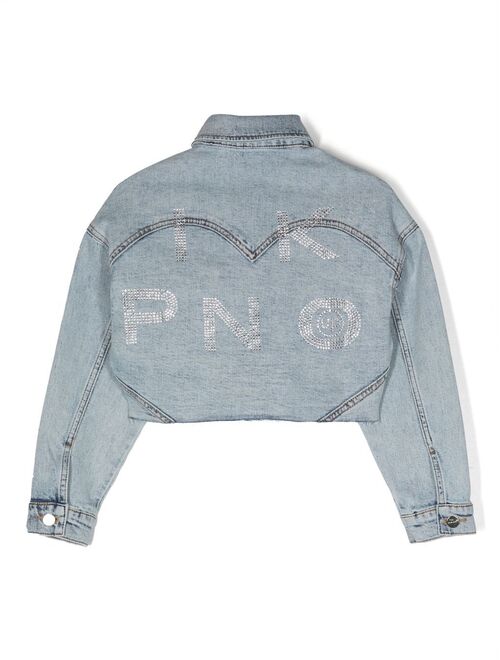 Pinko Kids cropped denim jacket