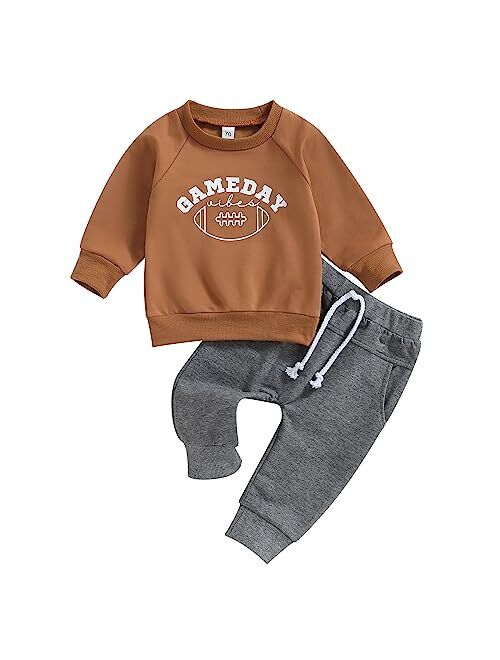 Lucikamy Toddler Baby Boy Halloween Outfit Long Sleeve Ghost/Pumpkin Sweatshirt Tops Elastic Pants 2PCS Fall Winter Clothes