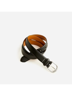 Leather round-buckle dress belt