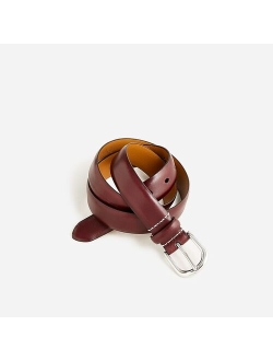 Leather round-buckle dress belt