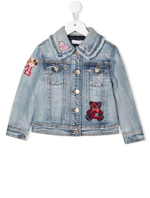 Monnalisa patch detail denim jacket