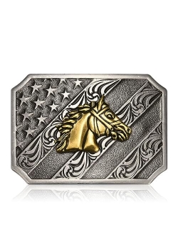 LYTOPTOP Western Belt Buckle for Men, Bull Cowboy Belt Buckle, Running Horse Cross Rodeo Texas Star Belt Buckle