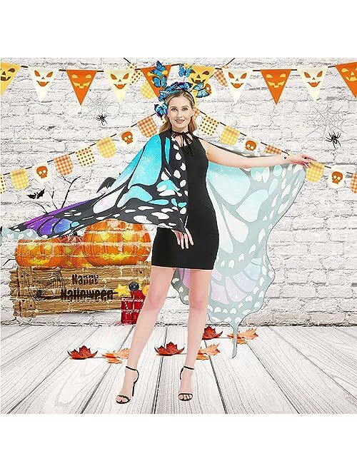 Rektak Butterfly Wings Costume for Women Fairy Wings Adult Halloween Costumes Butterfly Cape with Mask and Headband