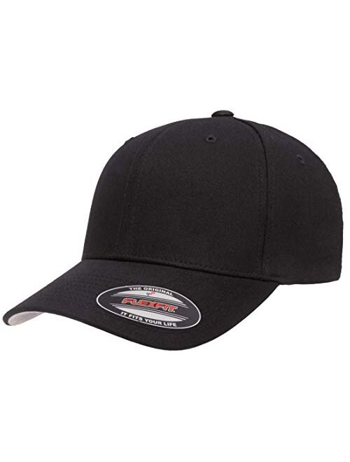 Flexfit Cotton Twill Fitted Cap, Black, Small/Medium