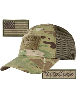 Condor MESH Fitted Tactical Cap Bundle - We The People & USA - Choose Size