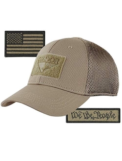 Condor MESH Fitted Tactical Cap Bundle - We The People & USA - Choose Size