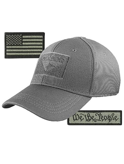 Condor Fitted Tactical Cap Bundle - We The People & USA Patches - Choose Size