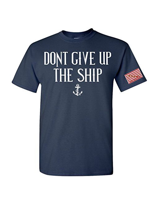 Gadsden and Culpeper Dont Give Up The Ship Blue T-Shirt w/Sleeve Print