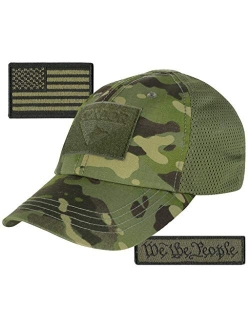 Condor Operator Cap Mesh-Back Bundle - AR-15 & We The People Patches - Olive Drab