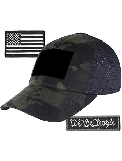 Gadsden And Culpeper Condor Operator Cap Mesh-Back Bundle - AR-15 & We The People Patches - Olive Drab
