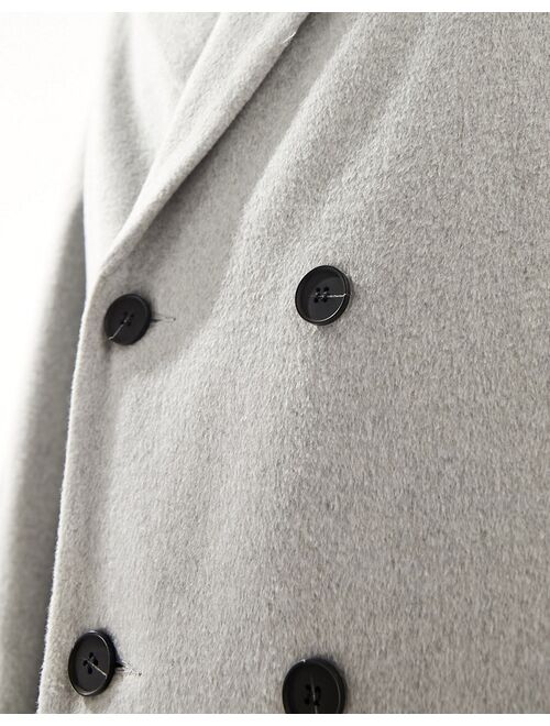 ASOS DESIGN oversized wool mix overcoat in gray