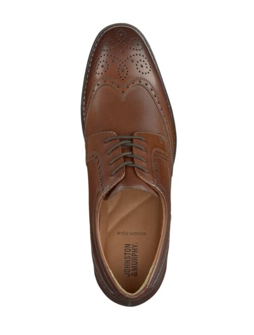 JOHNSTON & MURPHY Men's Lewis Embossed Wingtip Dress Shoes