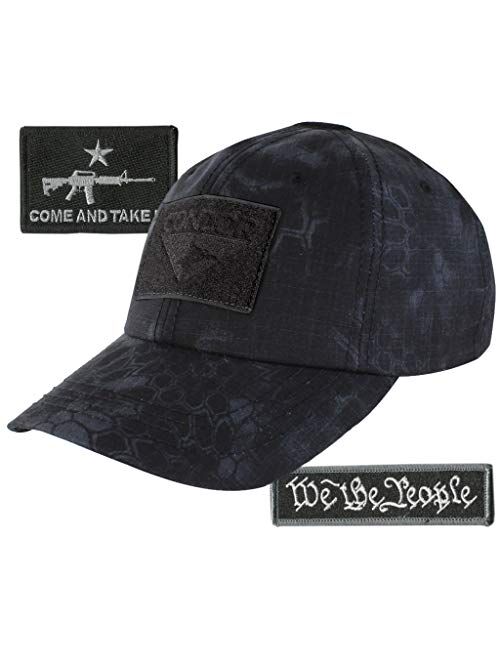 Gadsden And Culpeper Condor Fitted Tactical Cap Bundle - AR-15 & USA Patches - Choose Size