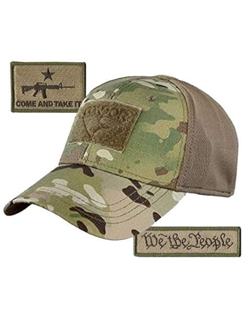 Gadsden And Culpeper Condor Fitted Tactical Cap Bundle - AR-15 & USA Patches - Choose Size