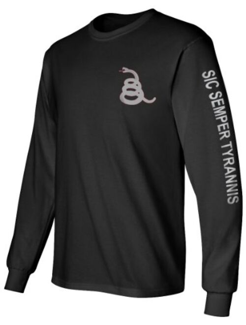 Gadsden and Culpeper Long Sleeve T-Shirt Black Sic Semper Tyrannis