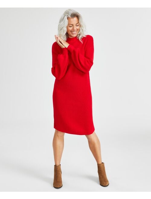 Style & Co Women's Mock-Turtleneck Sweater Dress, Created for Macy's