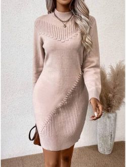 LUNE Mock Neck Sweater Dress