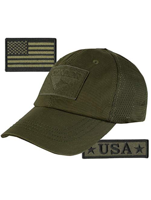 Gadsden And Culpeper USA Bundle - USA Tactical Patches with Condor Operator Cap - Coyote Mesh