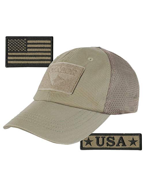 Gadsden And Culpeper USA Bundle - USA Tactical Patches with Condor Operator Cap - Coyote Mesh