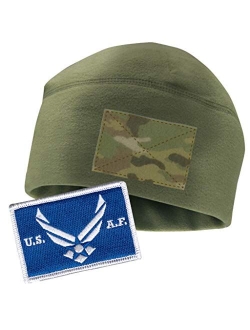 Dark Earth Fleece Watchcap & USAF Patch Bundle