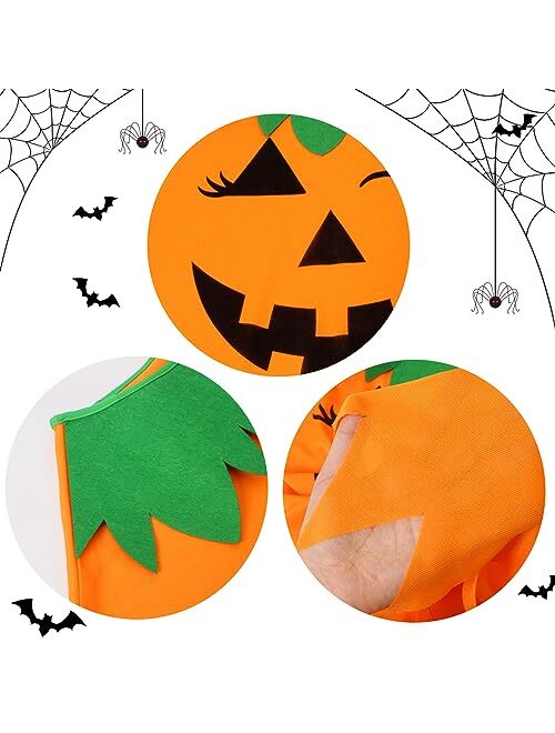 KOFECIT 3PCS Halloween Pumpkin Poncho for Women,Pumpkin Cape Costume with Headband and Candy Bag,Halloween Costume for Women Adults