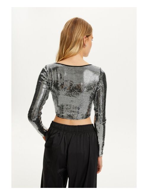 NOCTURNE Women's Metallic Jersey Top