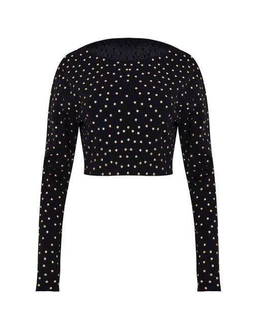 NOCTURNE Women's Studded Knit Crop Top