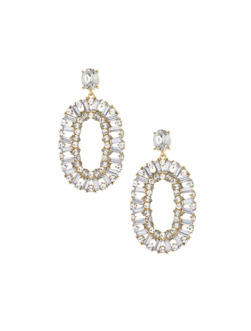 ETTIKA Sparkle Oval Dangle Earrings in 18K Gold Plating