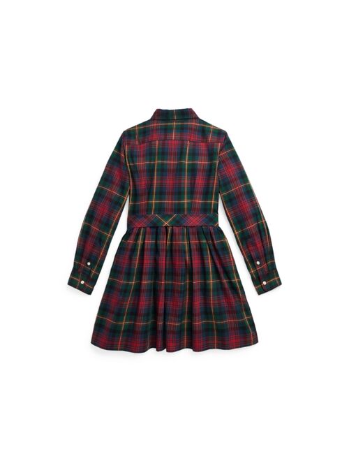 POLO RALPH LAUREN Big Girls Plaid Cotton Twill Shirtdress