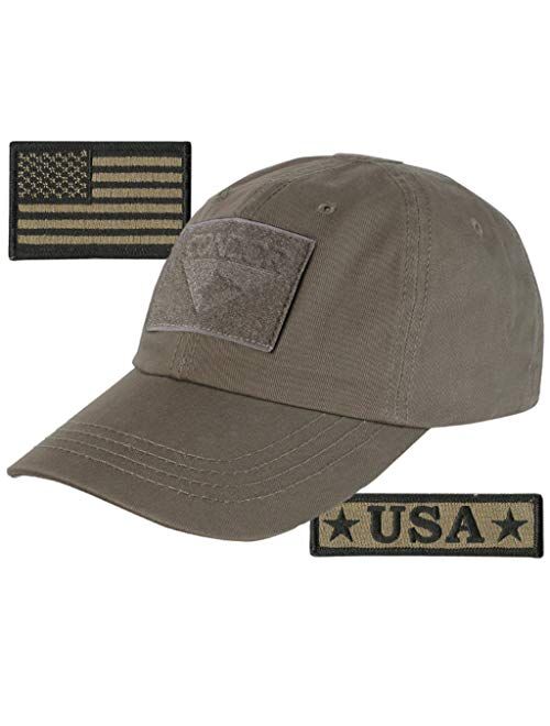 Gadsden And Culpeper USA Bundle - USA Tactical Patches with Condor Operator Cap - Tan