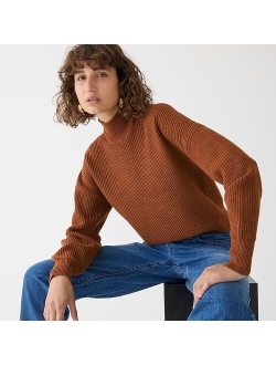 Ribbed turtleneck sweater in stretch yarn