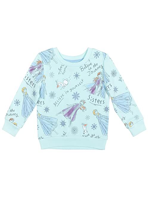 Disney Lion King Toy Story Frozen Mickey Mouse Moana Ariel Girls French Terry Fashion Pullover Sweatshirt Infant to Big Kid