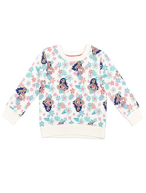 Disney Lion King Toy Story Frozen Mickey Mouse Moana Ariel Girls French Terry Fashion Pullover Sweatshirt Infant to Big Kid