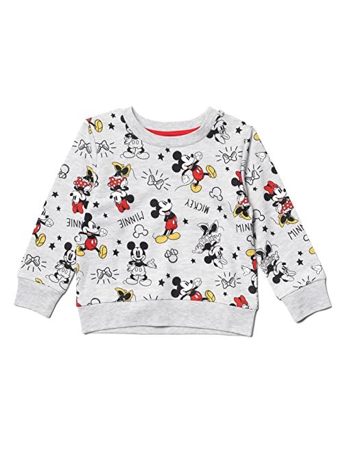 Disney Lion King Toy Story Frozen Mickey Mouse Moana Ariel Girls French Terry Fashion Pullover Sweatshirt Infant to Big Kid