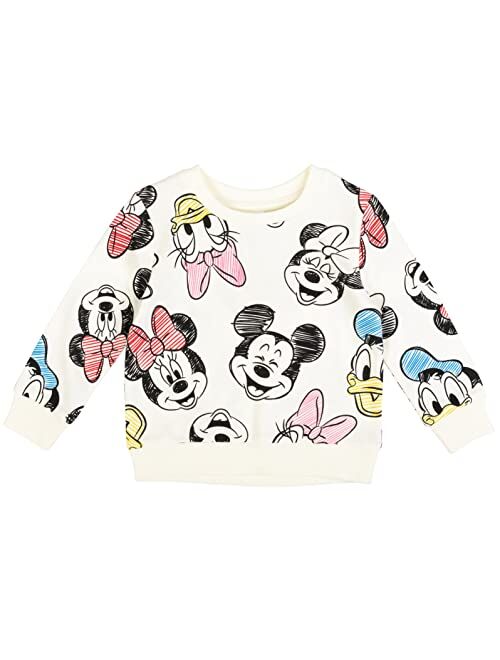 Disney Lion King Toy Story Frozen Mickey Mouse Moana Ariel Girls French Terry Fashion Pullover Sweatshirt Infant to Big Kid