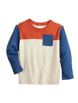 Baby & Toddler Boy Jumping Beans Colorblock Long Sleeve Pocket Tee