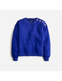 Heritage fleece cropped sweatshirt with buttons