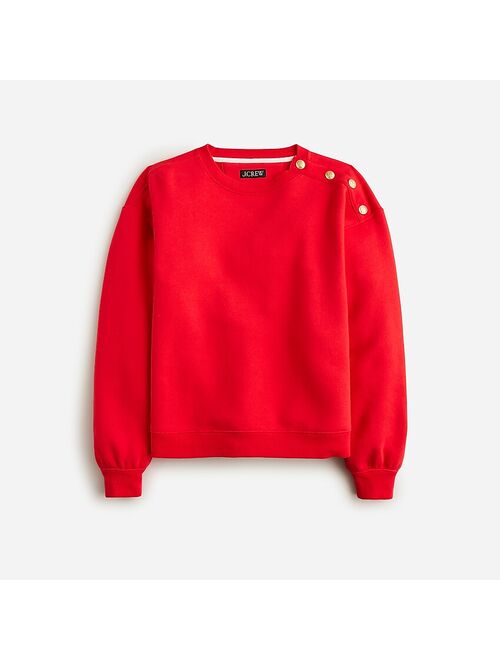 Heritage fleece cropped sweatshirt with buttons