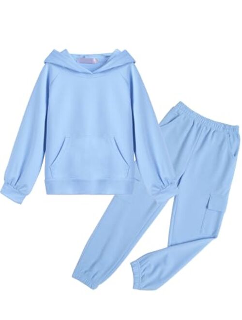 Arshiner 2 Piece Kids Girls Outfits Clothes Tie Dye Pant Sets Long Sleeve Crop Tops Sweatshirts and Sweatpants Tracksuit