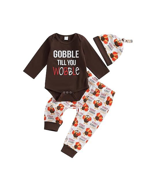 FYBITBO My First Halloween Baby Boy Girl Outfits Newborn Infant Cutest Pumpkin Romper Onesie Pants Hat Halloween Clothes Set