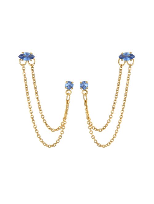 ETTIKA 18K Gold Plated Brass Double Pierced Earrings