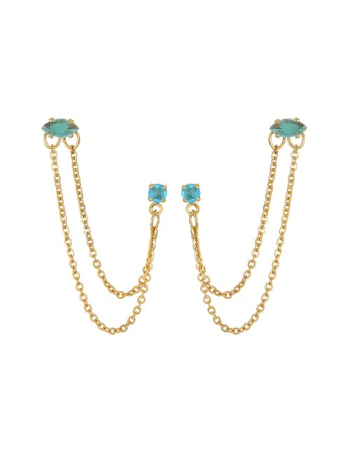 ETTIKA 18K Gold Plated Brass Double Pierced Earrings