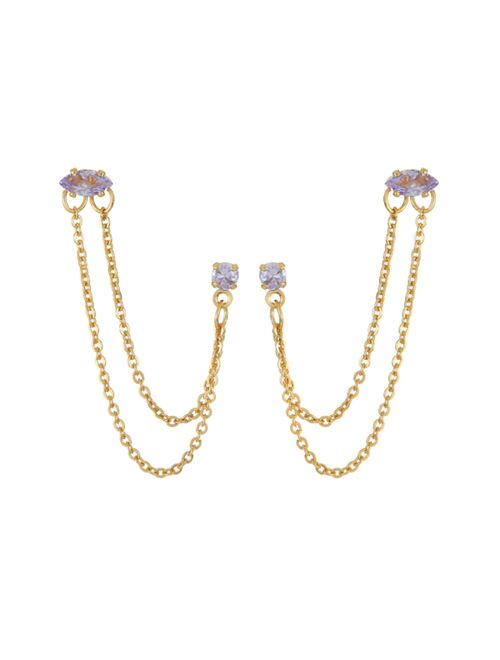 ETTIKA 18K Gold Plated Brass Double Pierced Earrings