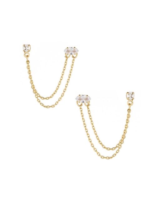 ETTIKA Cubic Zirconia Double Post Earrings