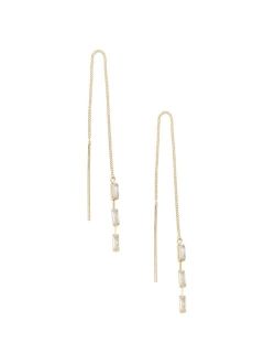 Crystal Baguette Threader Earrings