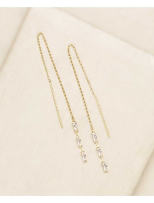 ETTIKA Crystal Baguette Threader Earrings